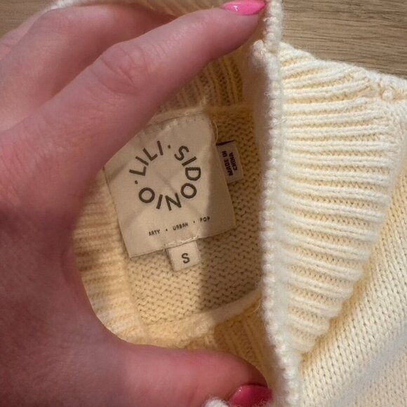 Lili Sidonio Anthropologie sleeveless sweater mock neck cream small - Picture 6 of 8
